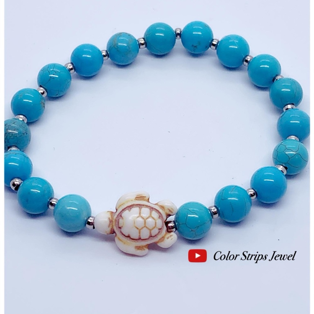 Turquoise 100% Real Stone with Turtle
